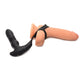 Vibromasseur en silicone ThunderPlugs 10X avec anneau pénien et scrotal et télécommande - Noir