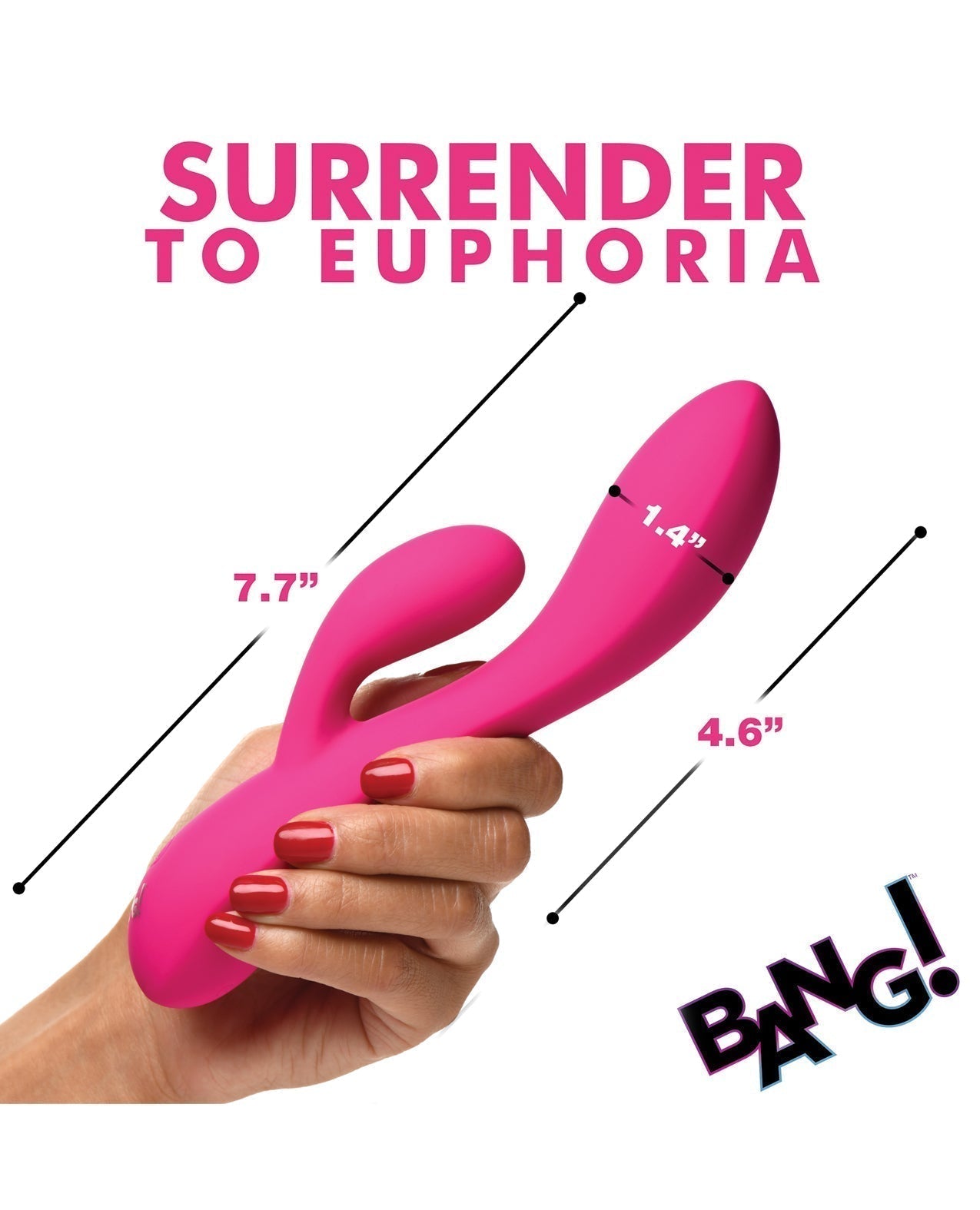 Bang! Lapin vibrant souple en silicone 10X - Rose