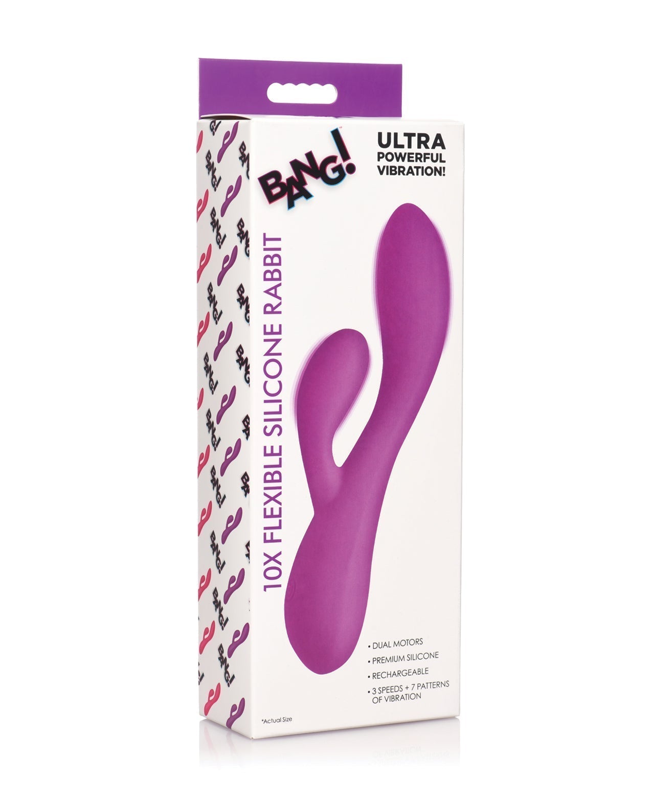 Bang! Lapin vibrant en silicone flexible 10 vitesses - Violet