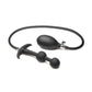 Master Series Ass Rattler Tapón Anal Inflable Ponderado de Silicona - Negro