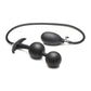 Master Series Ass Rattler Tapón Anal Inflable Ponderado de Silicona - Negro