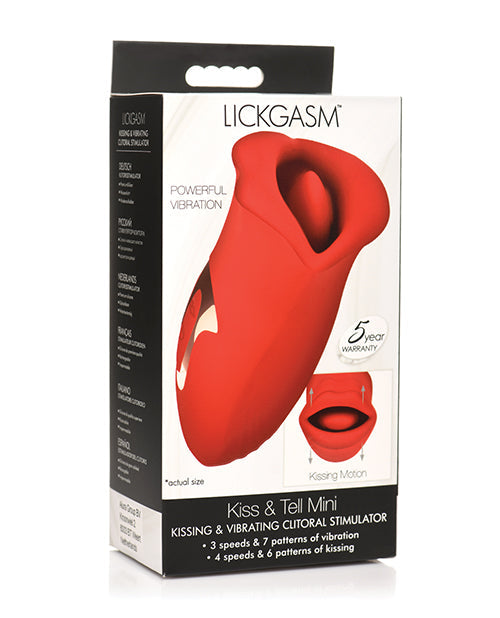 Shegasm Lickgasm Kiss + Tell Estimulador de Clítoris de Silicona para Besos y Vibración - Rojo