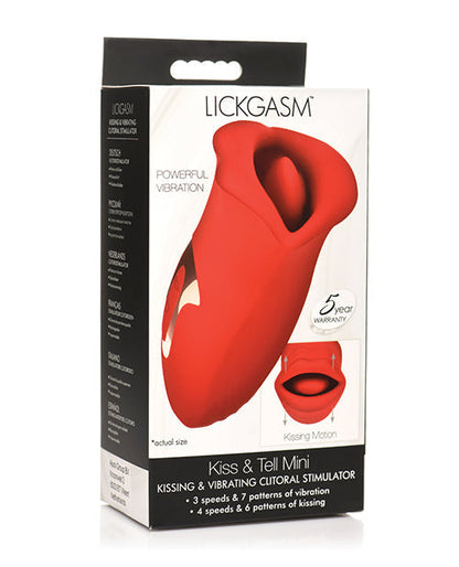 Shegasm Lickgasm Kiss + Tell Estimulador de Clítoris de Silicona para Besos y Vibración - Rojo