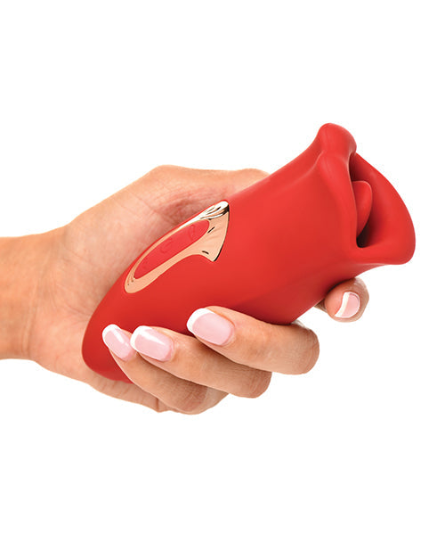 Shegasm Lickgasm Kiss + Tell Estimulador de Clítoris de Silicona para Besos y Vibración - Rojo