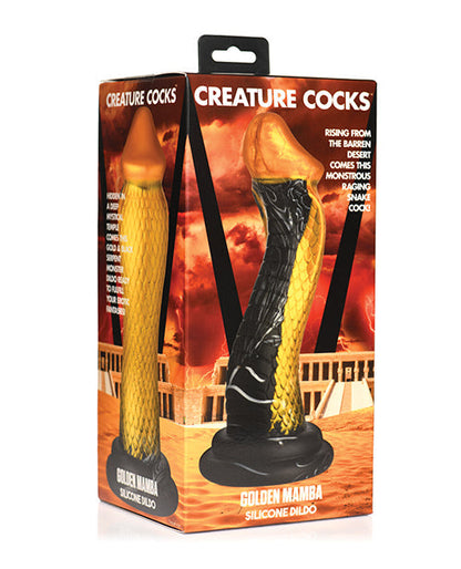 Gode réaliste Creature Cocks | Gros gode Golden Mamba | Gode à ventouse