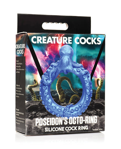Anneau pénien en silicone octo Creature Cocks Poseidon - Bleu