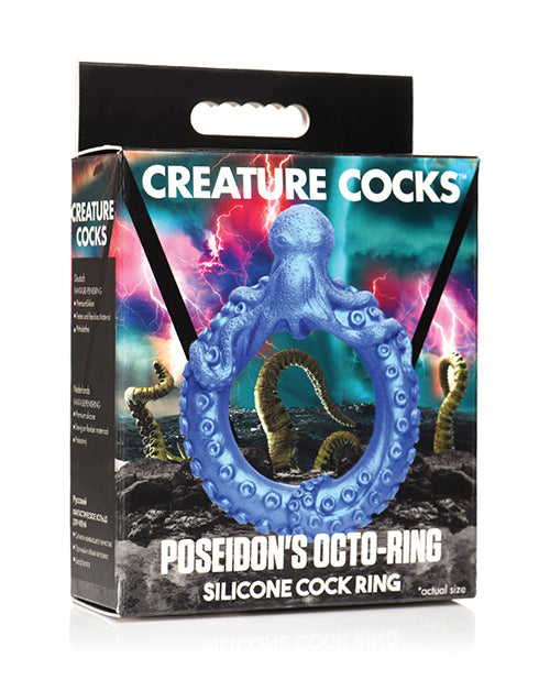Anillo para pene de silicona Poseidon's Octo de Creature Cocks - Azul