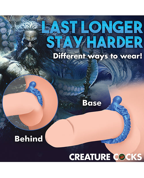 Anneau pénien en silicone octo Creature Cocks Poseidon - Bleu