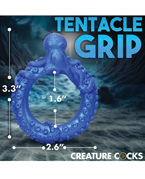 Anneau pénien en silicone octo Creature Cocks Poseidon - Bleu