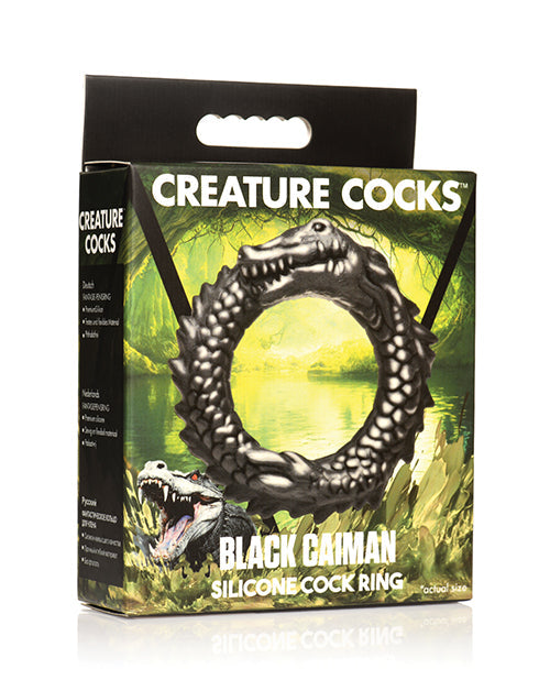 Anillo para pene de silicona Caiman Creature Cocks - Negro