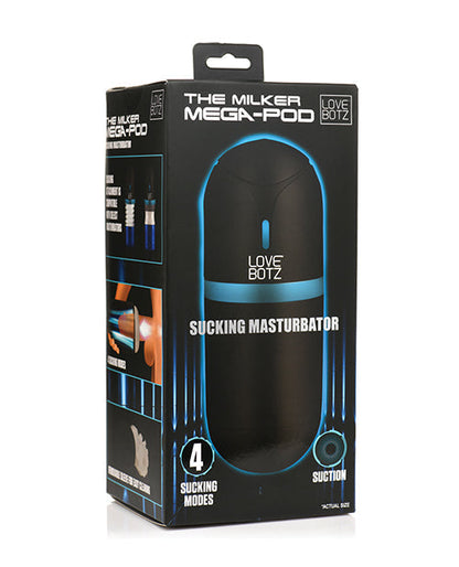 Masturbateur suceur Milker Mega-Pod - Noir/Transparent