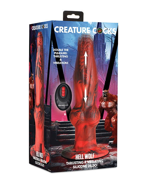 Dildo de silicona vibratorio y de empuje "Hell-Wolf" de Creature Cocks