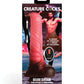Criatura Cocks Deluxe Dildo de silicona vibrador y de empuje con control remoto - Melocotón/Marrón