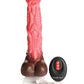 Criatura Cocks Deluxe Dildo de silicona vibrador y de empuje con control remoto - Melocotón/Marrón