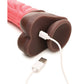 Criatura Cocks Deluxe Dildo de silicona vibrador y de empuje con control remoto - Melocotón/Marrón