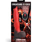 Dildo de silicona vibrador y de embestida con forma de pene de criatura y control remoto - Rojo/Marrón