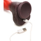 Dildo de silicona vibrador y de embestida con forma de pene de criatura y control remoto - Rojo/Marrón