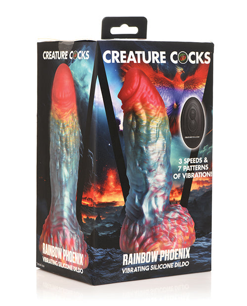 Pene de criatura Phoenix arcoíris vibrador con control remoto - Arcoíris