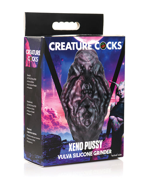 Broyeur en silicone Vulve de Xéno de Créature à Pénis - Multicolore