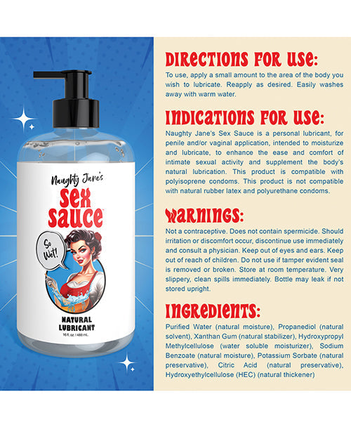 Lubrifiant Naturel Naughty Jane's Sex Sauce - 473 ml