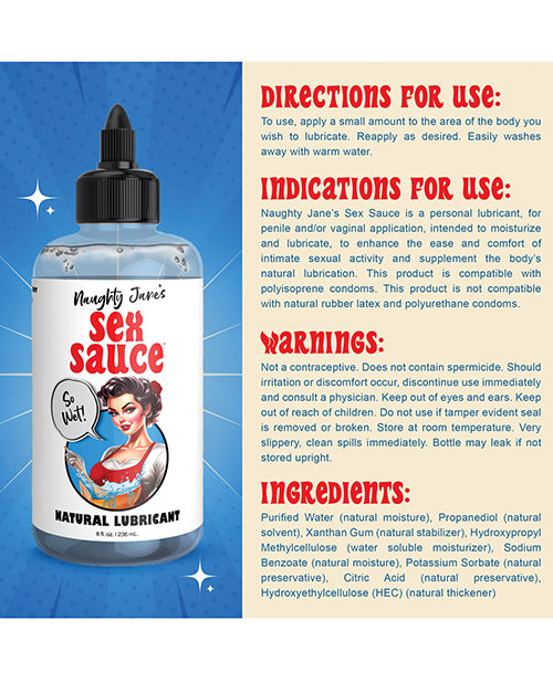 Lubricante Natural Sex Sauce de Naughty Jane - 8 oz