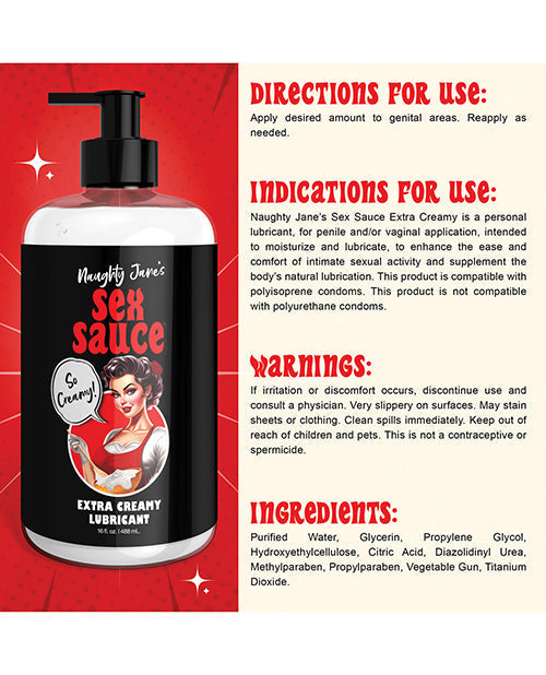 Lubrifiant extra crémeux Naughty Jane's Sex Sauce - 473 ml