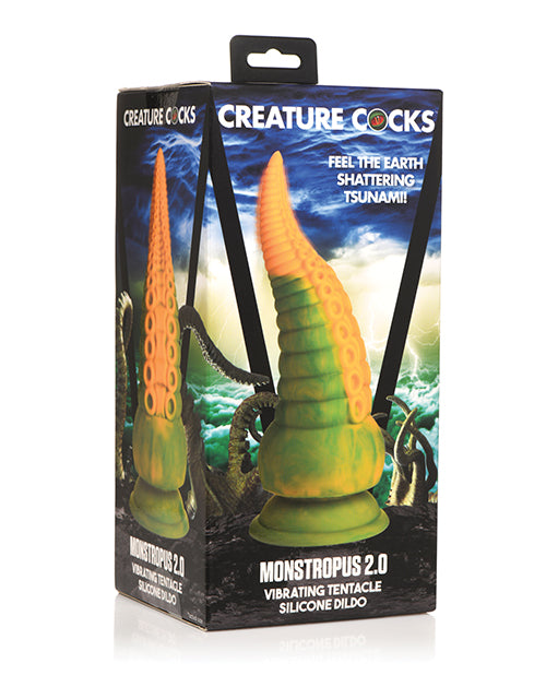 Creature Cocks Monstropus 2.0 Dildo de silicona con tentáculo vibrador - Amarillo/Verde