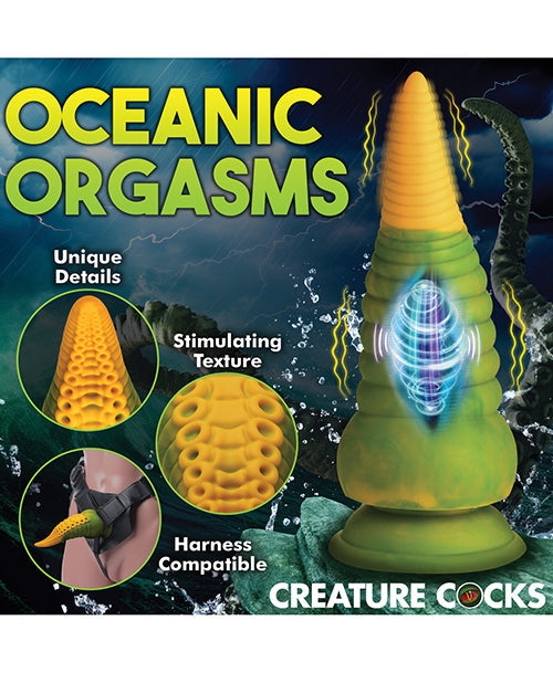 Creature Cocks Monstropus 2.0 Dildo de silicona con tentáculo vibrador - Amarillo/Verde