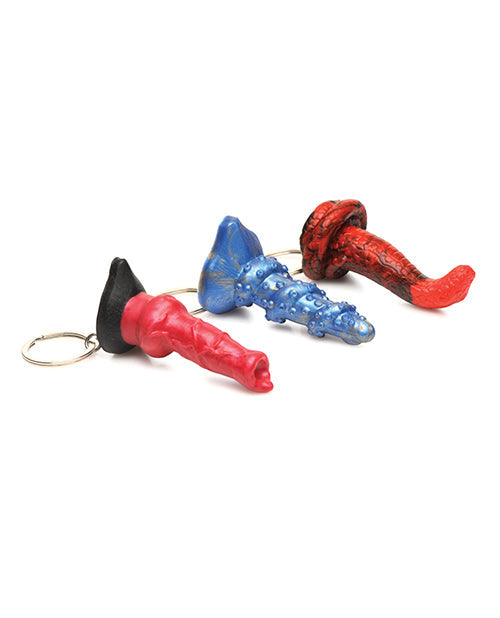 Trousseau de Clés en Silicone Créature Queue de Chien d'Enfer, Lord Kraken et Roi Cobra - Lot de 3 Couleurs Multiples