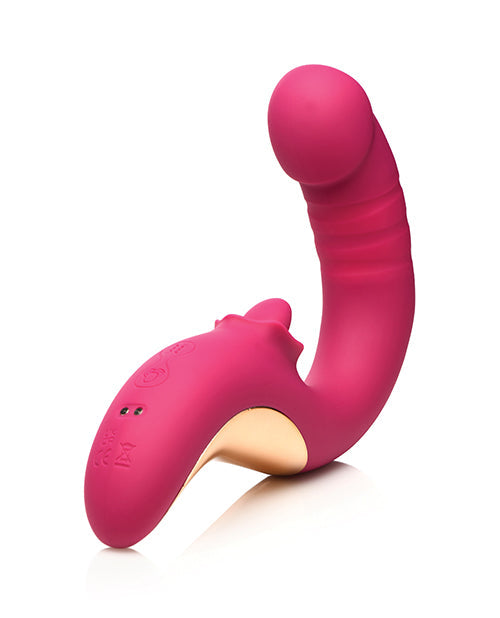 Vibromasseur de léchage et de poussée Lickgasm Tease & Please - Rose