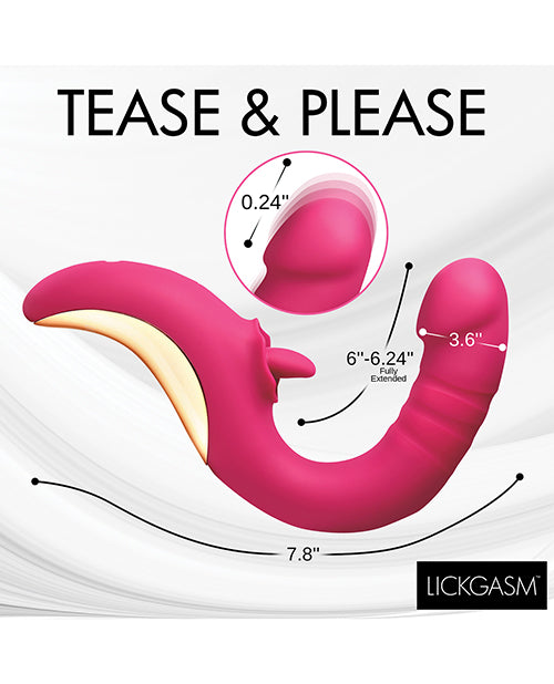 Vibromasseur de léchage et de poussée Lickgasm Tease & Please - Rose