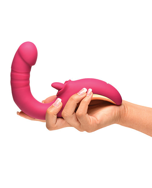 Vibromasseur de léchage et de poussée Lickgasm Tease & Please - Rose
