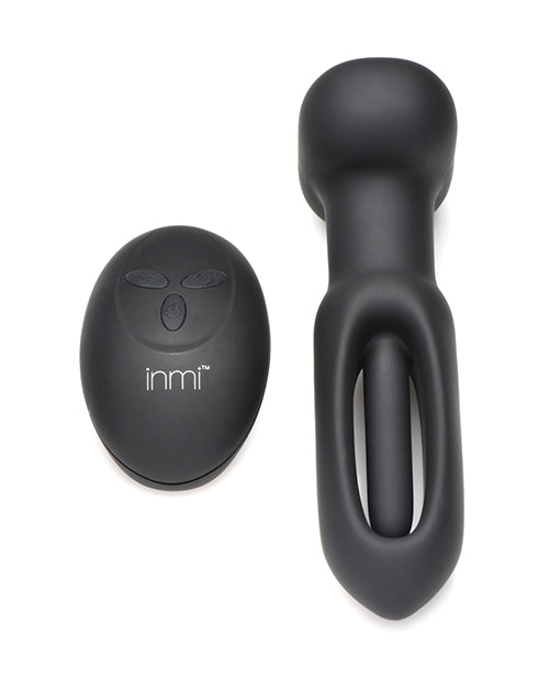 Inmi Bum Flick Flicking & Vibrating Silicone Butt Plug avec télécommande - Noir