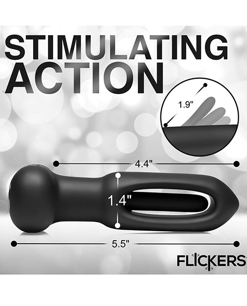 Inmi Bum Flick Flicking & Vibrating Silicone Butt Plug avec télécommande - Noir