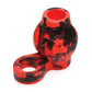 Funda para pene y estirador de testículos Hell Bound Creature Cocks - Grande, Rojo/Negro