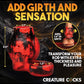 Funda para pene y estirador de testículos Hell Bound Creature Cocks - Grande, Rojo/Negro