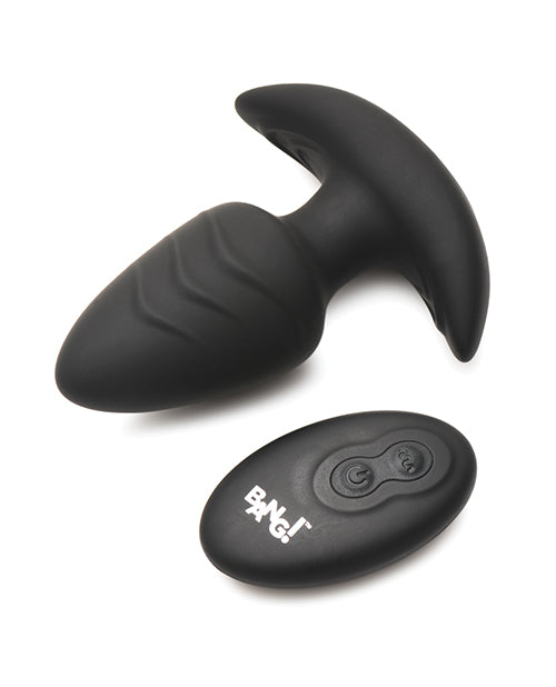 Bang! Plug anal conique rotatif et vibrant avec télécommande - Noir