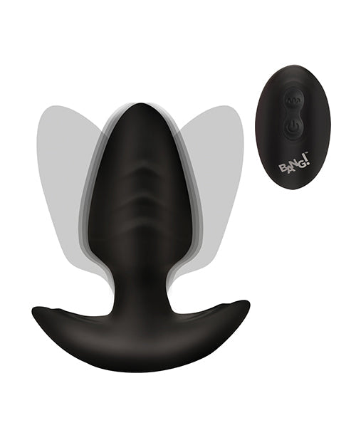 Bang! Plug anal conique rotatif et vibrant avec télécommande - Noir