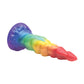Grand godemichet de créature | Godemichet en silicone Licorne | Godemichet arc-en-ciel à ventouse