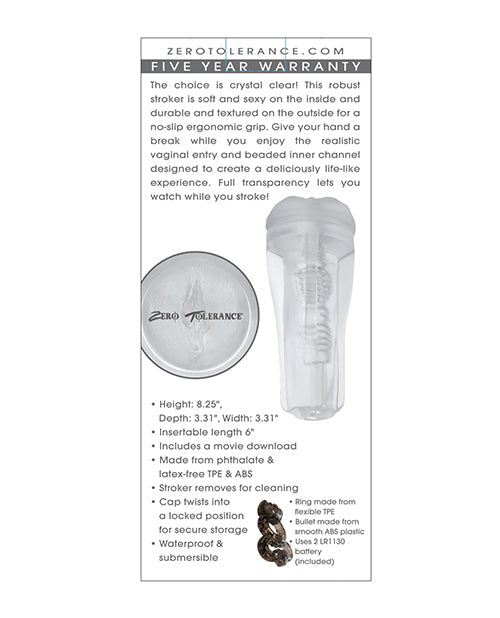 Masturbateur Zero Tolerance The Clear Choice - Transparent