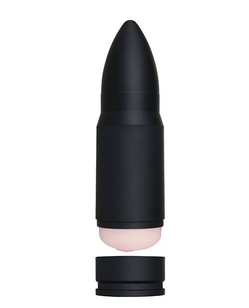Zero Tolerance Shell Shock Masturbador Vibrador Recargable - Negro/Carne