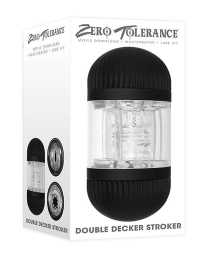 Masturbateur double tunnel Zero Tolerance - Noir/Transparent
