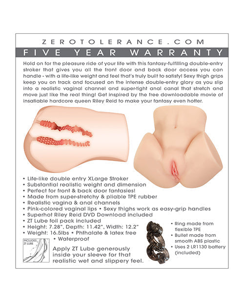 Zero Tolerance Riley Reid Body Stroker avec téléchargement de film
