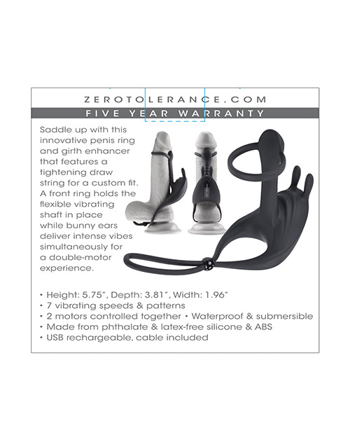 Vibromasseur Pénien et Testiculaire Zero Tolerance Saddle Up - Noir