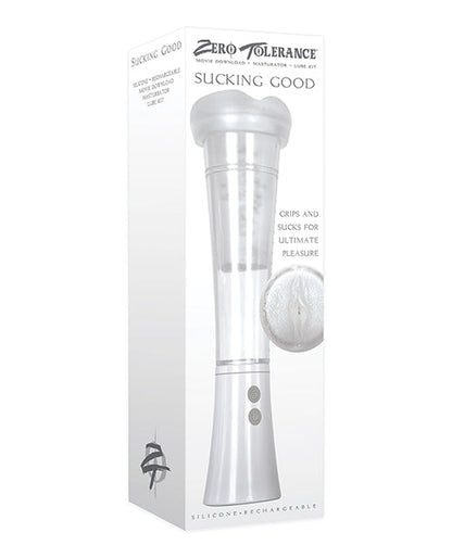 Bomba Vibratoria Recargable Zero Tolerance Sucking Good - Blanco/Transparente