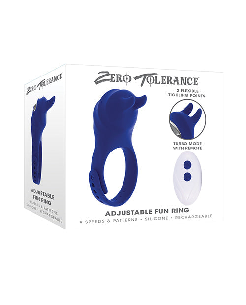Anneau ajustable amusant Zero Tolerance - Bleu