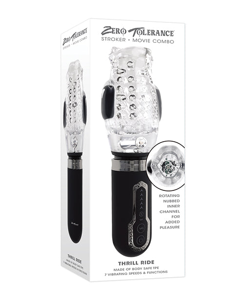 Zero Tolerance Thrill Ride Stroker Recargable - Negro/Transparente