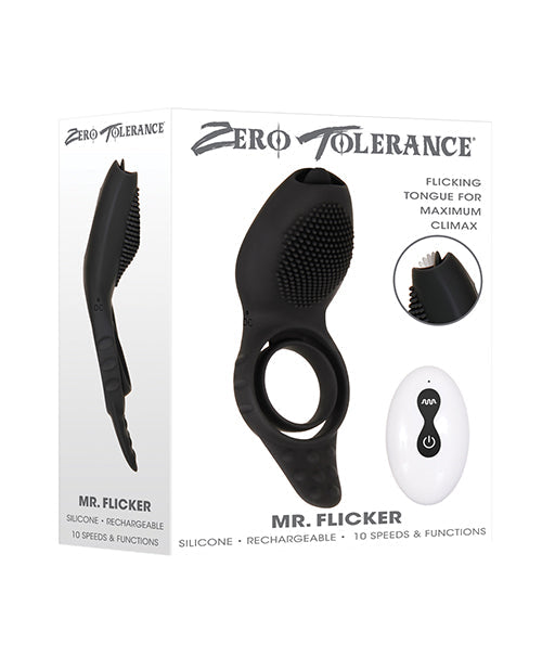 Anneau pénien vibrant Zero Tolerance Mr. Flicker - Noir