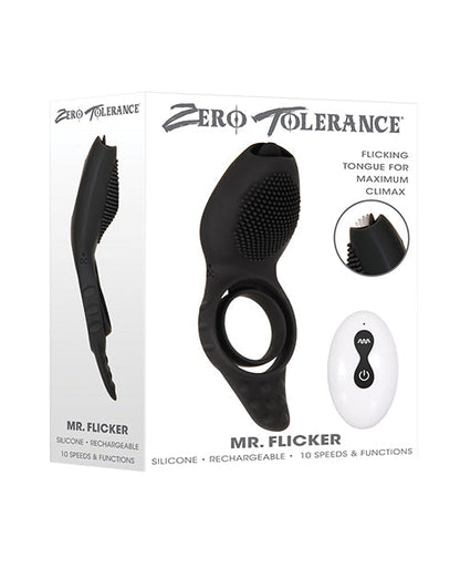Anneau pénien vibrant Zero Tolerance Mr. Flicker - Noir