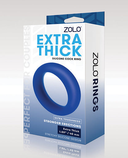 Anneau pénien en silicone extra épais ZOLO - Bleu